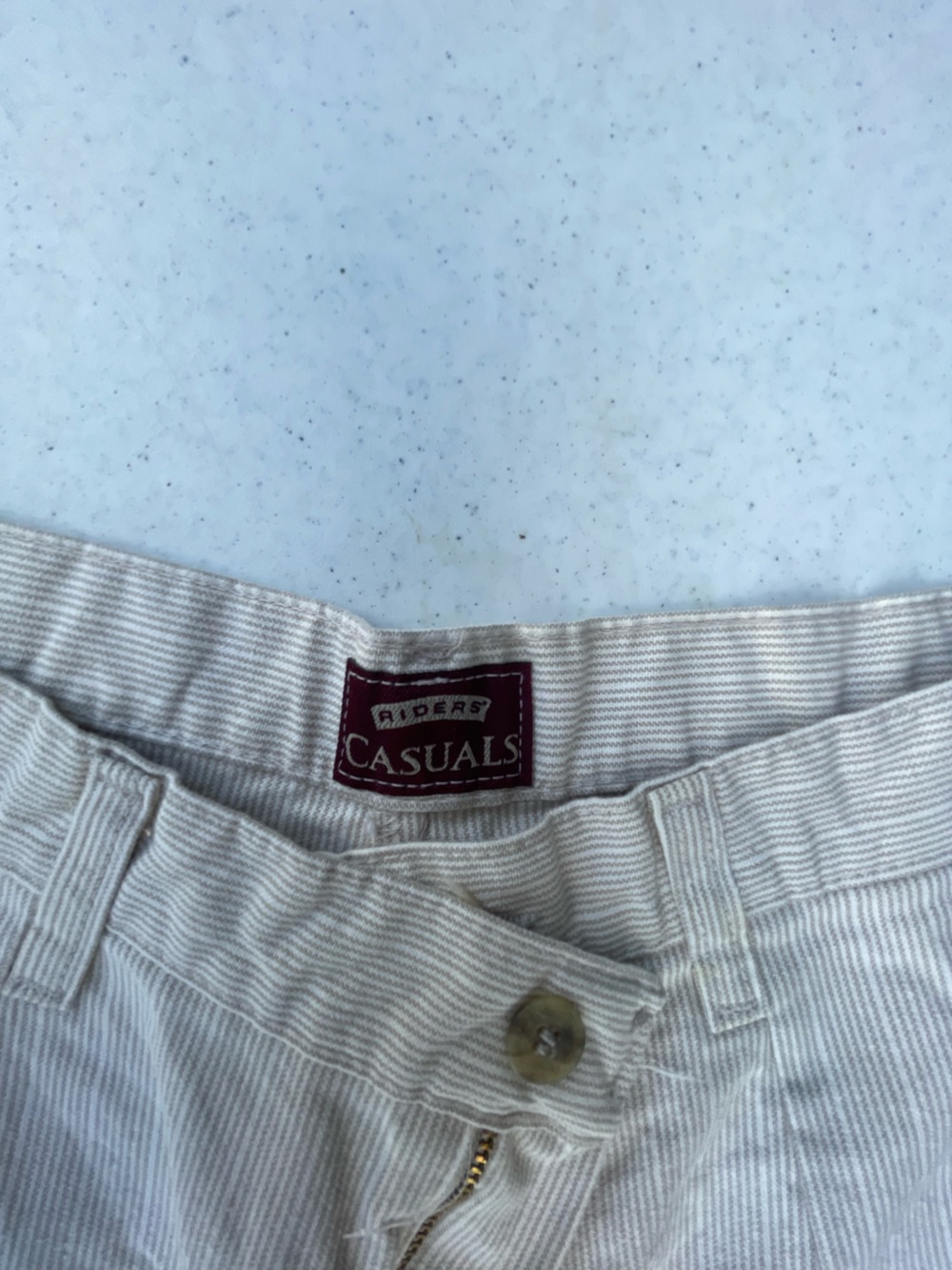 Riders by Lee Men's Cream Pinstripe Chinos - Light Cream - Picture 2 of 3